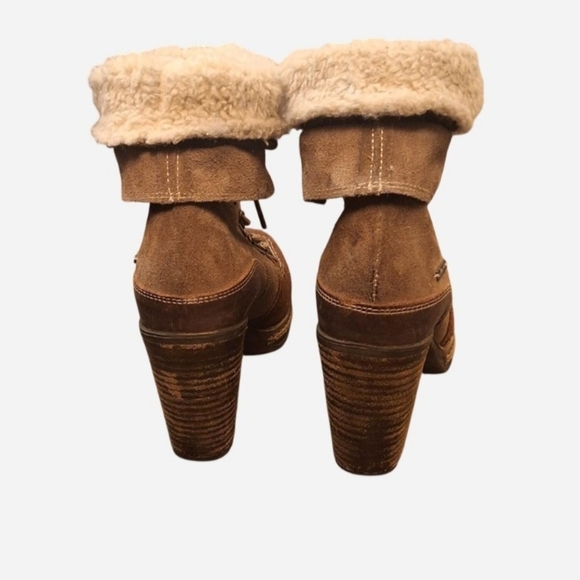 Diesel Brown Lace-Up Ankle Boots - Picture 5 of 5